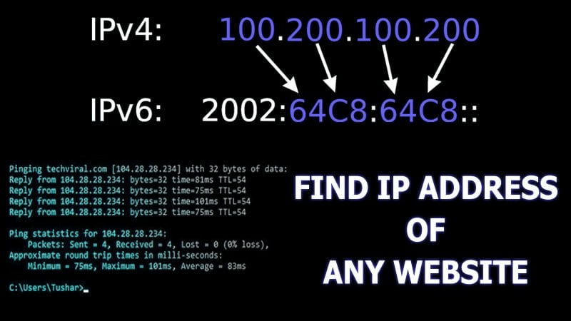 How to find IP address of any website?